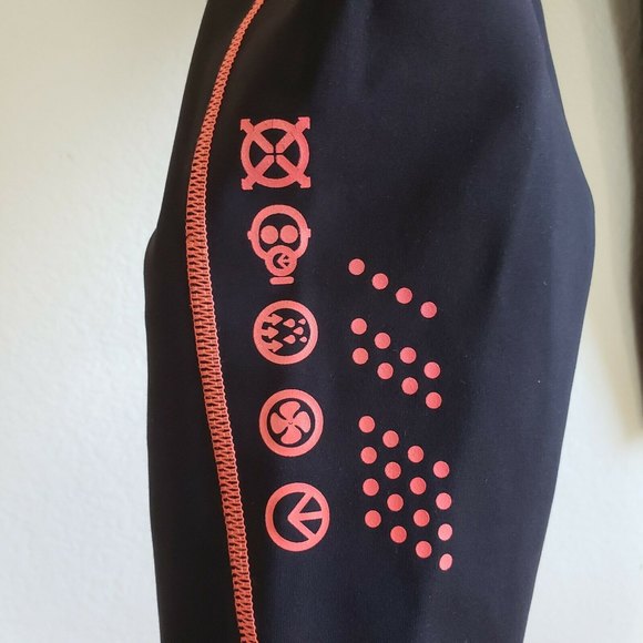 Ethika Performance 3/4 Pants Womens Size Small Black Neon Orang Subzero Seamless - Picture 4 of 10